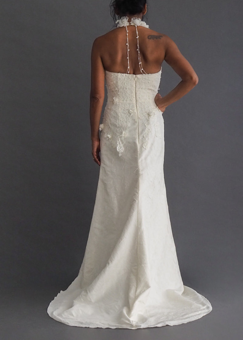 White Silk Halter Wedding Dress - Shop on Pinterest