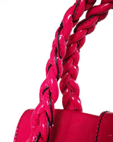 VALENTINO GARAVANI HISTOIRE BAG - tote | top-handle bag Extra shiny fuchsia patent leather tote with flap closure and braided top handle and pocket closure details. 