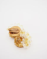 Coppola e Toppo amber coloured crystal beaded button clip-on earrings with star cut-out.